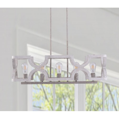 Farmhouse Chandelier, Wooden Iron Kicthen Island Light