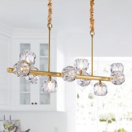 Modern Sputnik Chandelier Gold Linear Pendant Light